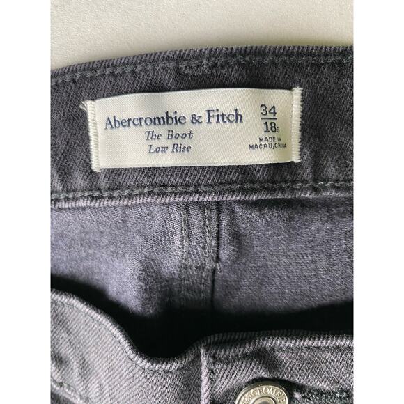 Abercrombie & Fitch Jeans Womens Size 18S Low Rise The Boot Black Denim Western - Picture 5 of 10